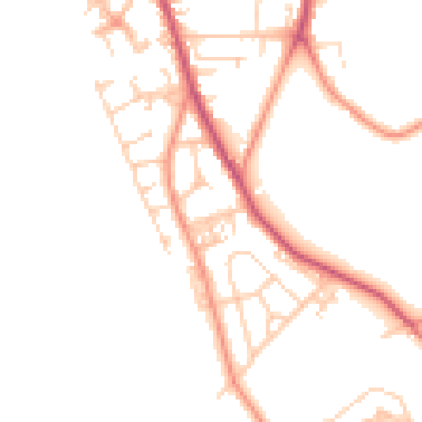 Daytime road noise heatmap for WF13 3PT