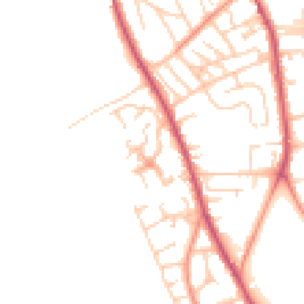 Daytime road noise heatmap for WF13 3PZ