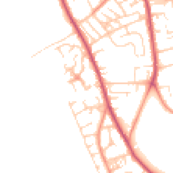 Daytime road noise heatmap for WF13 3RA