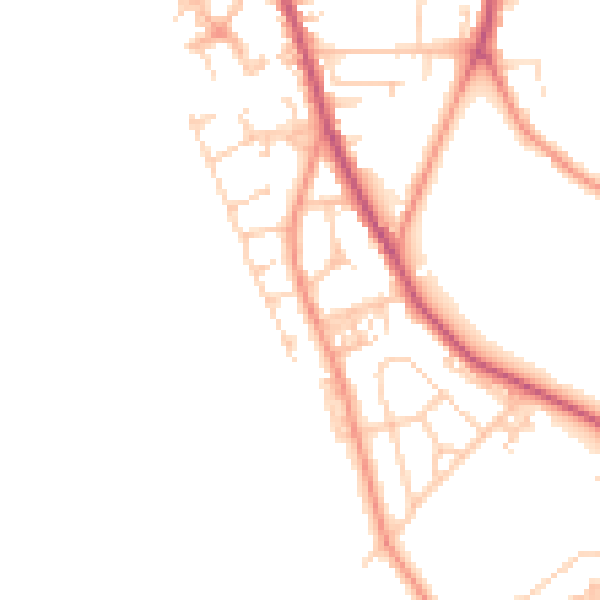 Daytime road noise heatmap for WF13 3SJ