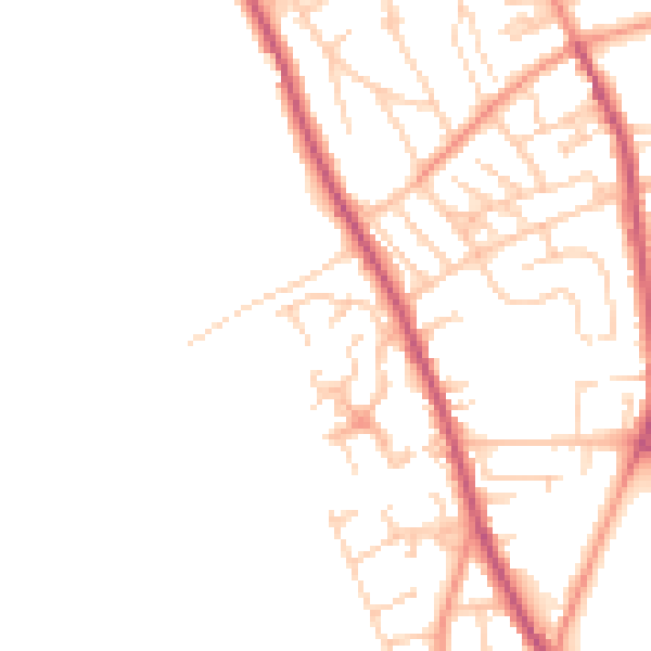 Daytime road noise heatmap for WF13 3UZ