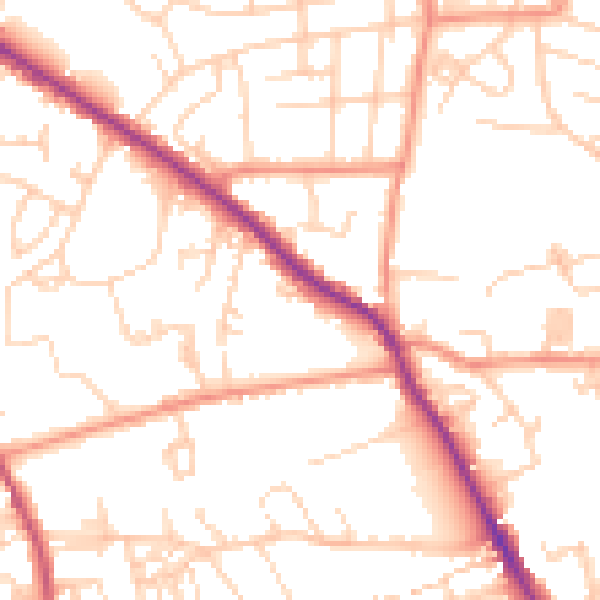 Daytime road noise heatmap for WF13 4AA