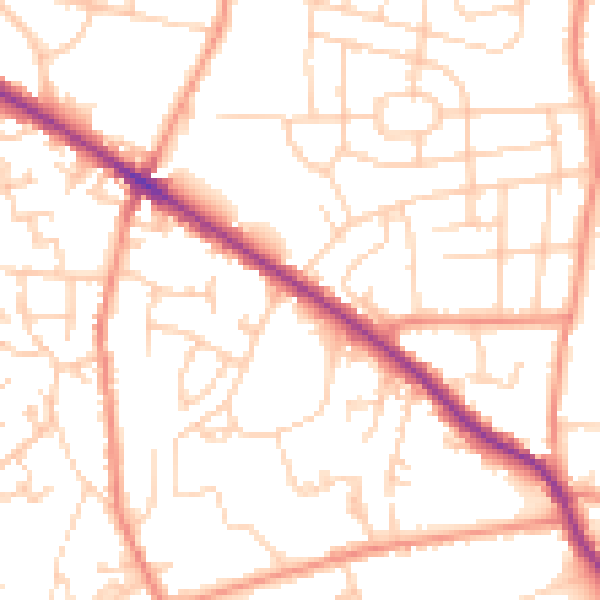 Daytime road noise heatmap for WF13 4AF