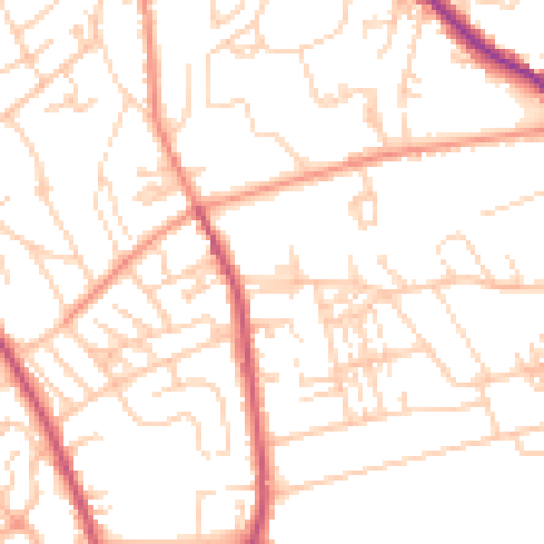 Daytime road noise heatmap for WF13 4DL