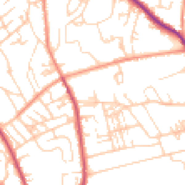 Daytime road noise heatmap for WF13 4DN