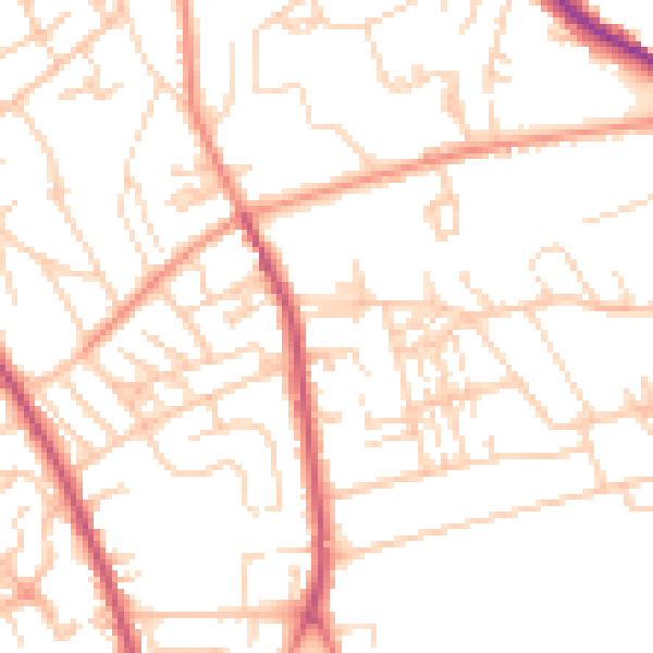 Daytime road noise heatmap for WF13 4DQ