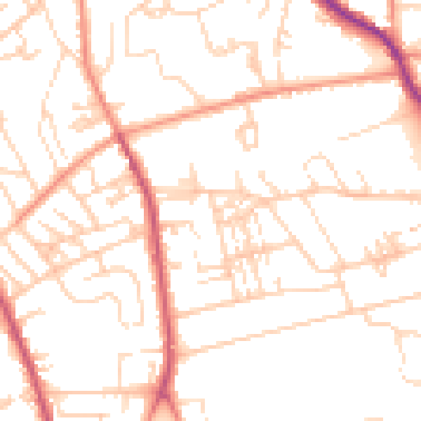 Daytime road noise heatmap for WF13 4ND