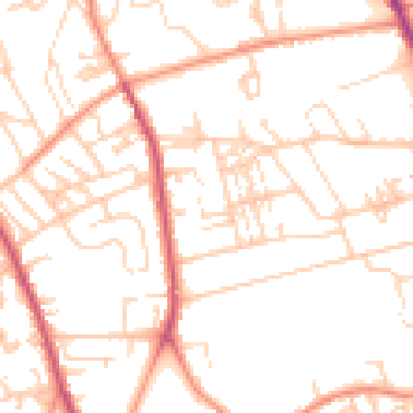 Daytime road noise heatmap for WF13 4NH