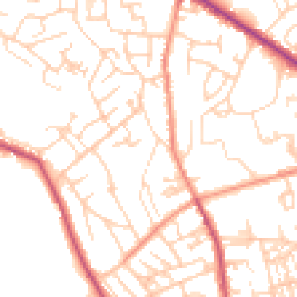 Daytime road noise heatmap for WF13 4NU