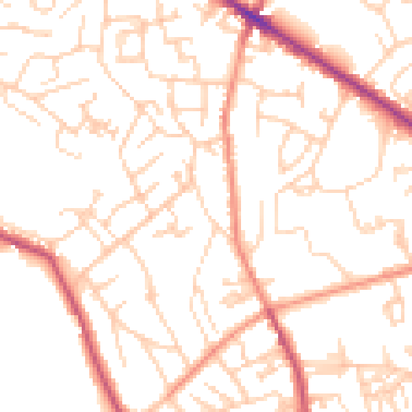 Daytime road noise heatmap for WF13 4PB
