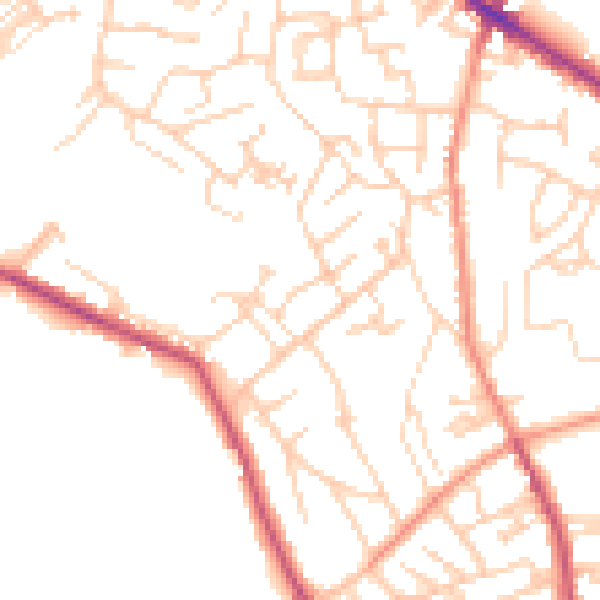 Daytime road noise heatmap for WF13 4PU