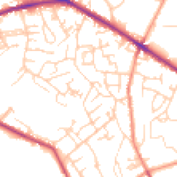 Daytime road noise heatmap for WF13 4PW