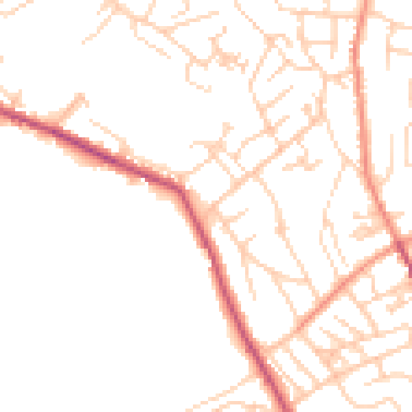 Daytime road noise heatmap for WF13 4QG