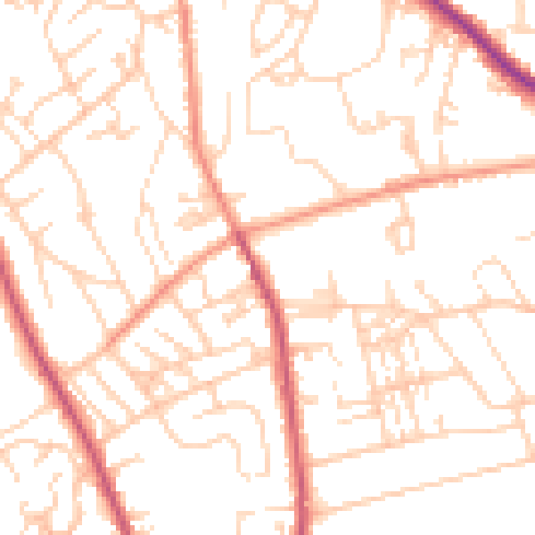 Daytime road noise heatmap for WF13 4RH