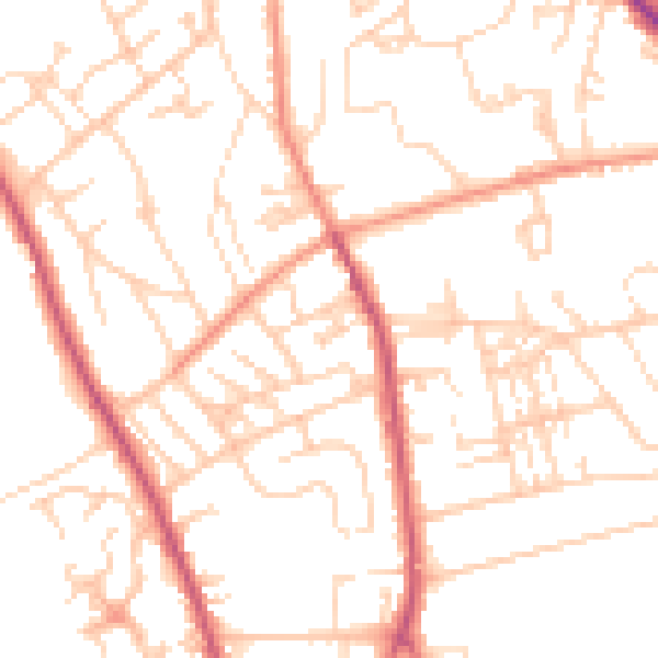 Daytime road noise heatmap for WF13 4RJ