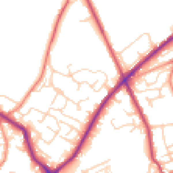 Daytime road noise heatmap for WF15 6AF