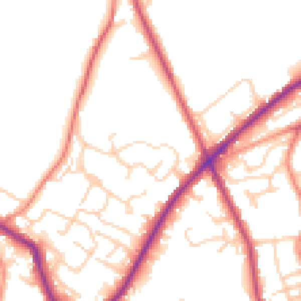 Daytime road noise heatmap for WF15 6AJ