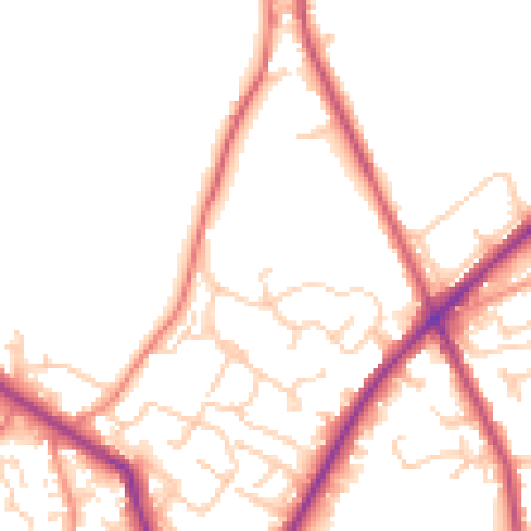 Daytime road noise heatmap for WF15 6AN