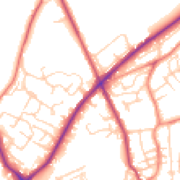 Daytime road noise heatmap for WF15 6AP