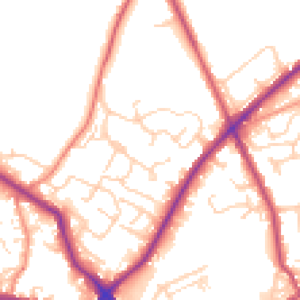 Daytime road noise heatmap for WF15 6AQ