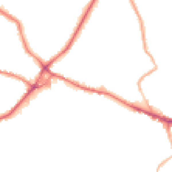 Night-time road noise heatmap for WF15 6BB