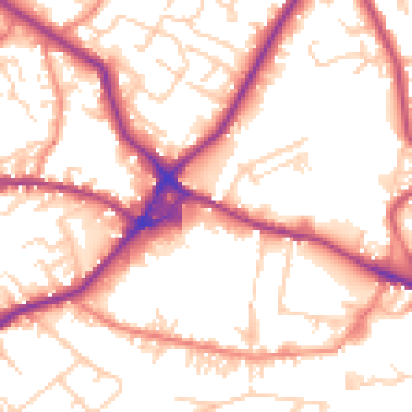 Daytime road noise heatmap for WF15 6BJ