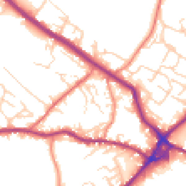 Daytime road noise heatmap for WF15 6DQ