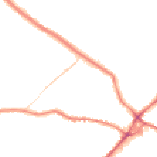Night-time road noise heatmap for WF15 6DQ
