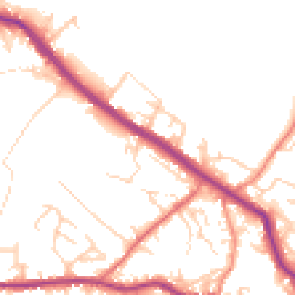 Daytime road noise heatmap for WF15 6DU