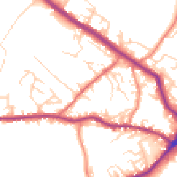 Daytime road noise heatmap for WF15 6DX