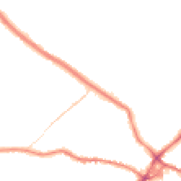 Night-time road noise heatmap for WF15 6EB