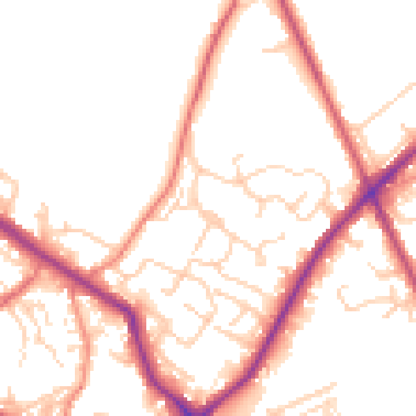 Daytime road noise heatmap for WF15 6HB