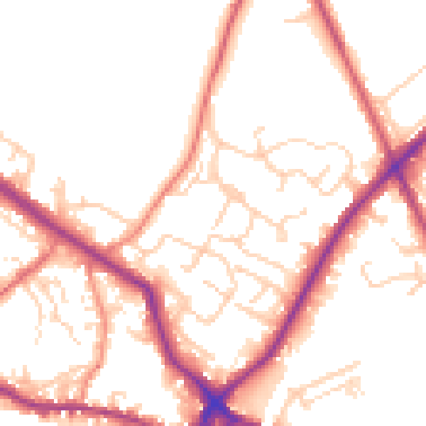 Daytime road noise heatmap for WF15 6HE