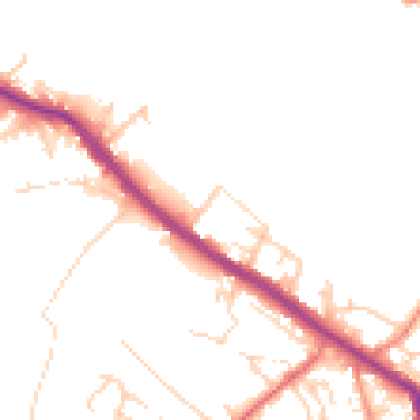 Daytime road noise heatmap for WF15 6LR