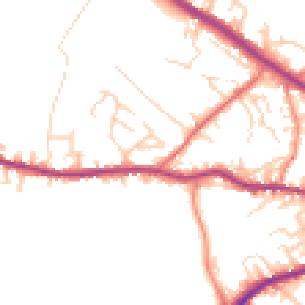 Daytime road noise heatmap for WF15 6QF