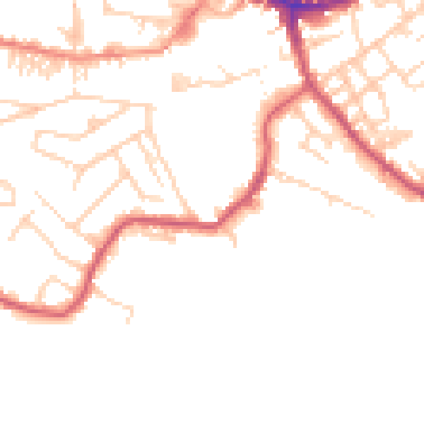 Daytime road noise heatmap for WF15 7BN