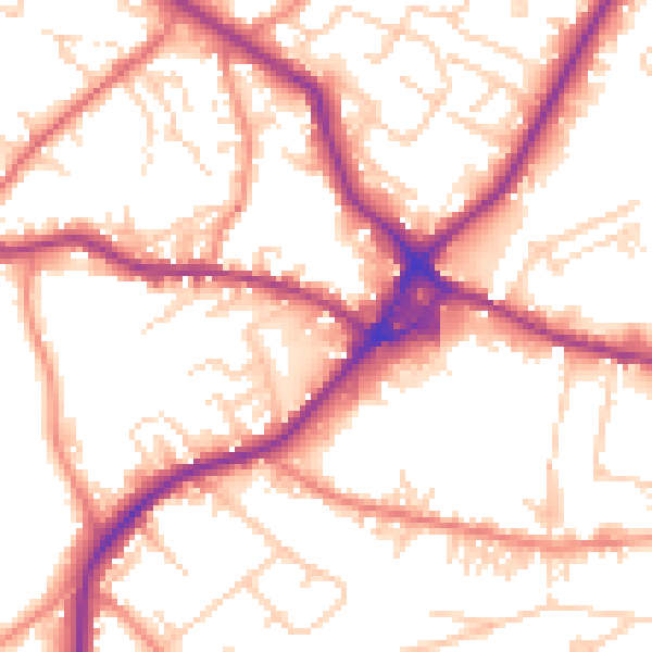 Daytime road noise heatmap for WF15 7ES