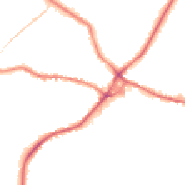 Night-time road noise heatmap for WF15 7ES
