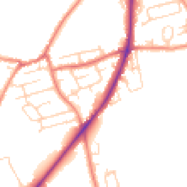 Daytime road noise heatmap for WF15 7PA