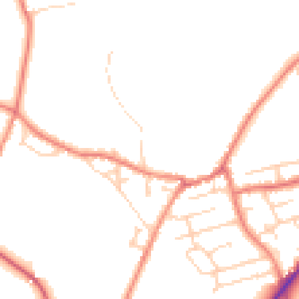 Daytime road noise heatmap for WF15 7PF