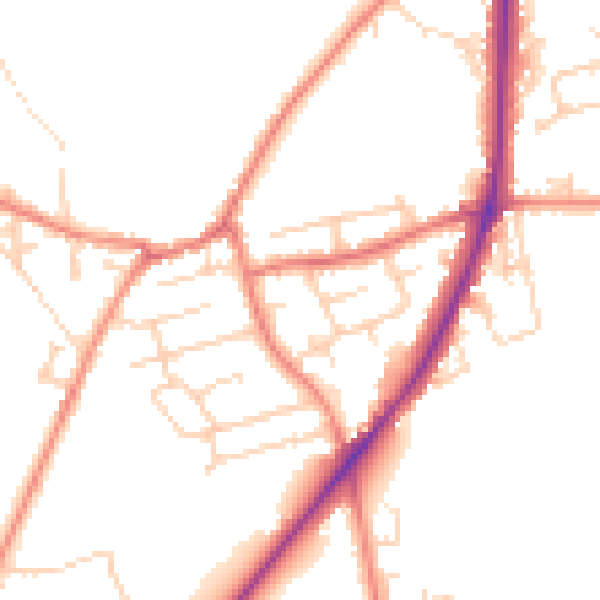 Daytime road noise heatmap for WF15 7QW
