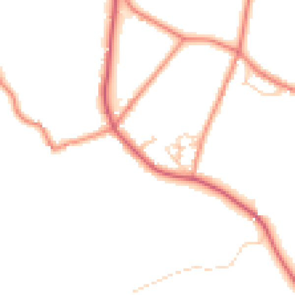 Daytime road noise heatmap for WF15 8AU
