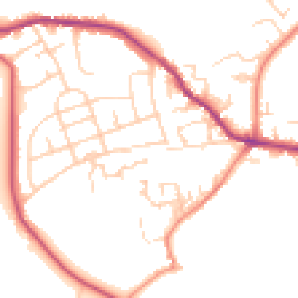 Daytime road noise heatmap for WF15 8EF
