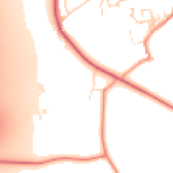 Daytime road noise heatmap for WF15 8EU