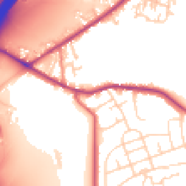 Daytime road noise heatmap for WF15 8HG