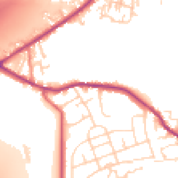 Daytime road noise heatmap for WF15 8HP