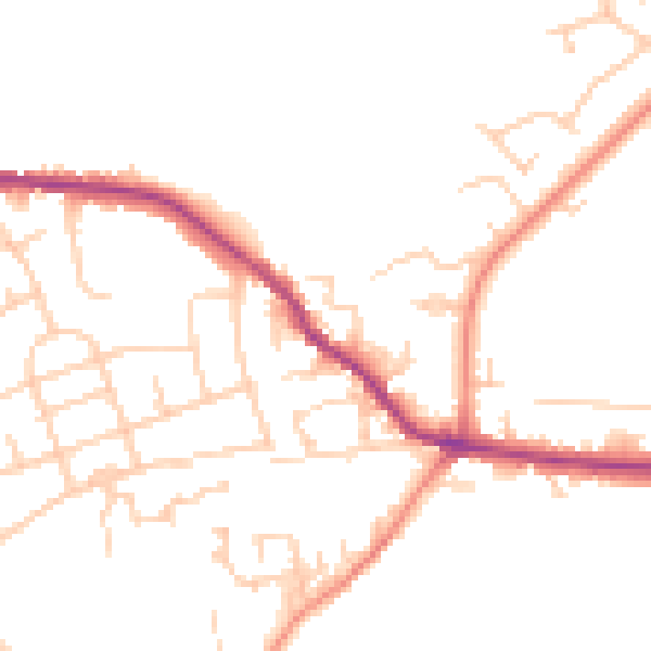 Daytime road noise heatmap for WF15 8HY