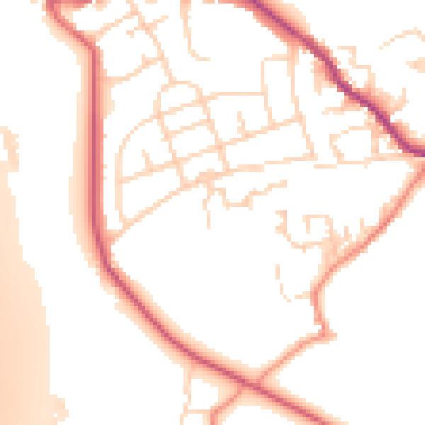 Daytime road noise heatmap for WF15 8JL