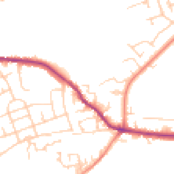 Daytime road noise heatmap for WF15 8LS