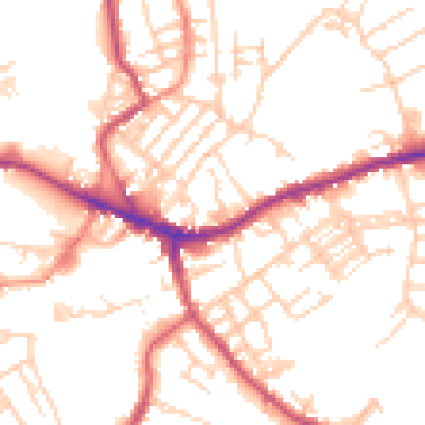 Daytime road noise heatmap for WF16 0AF